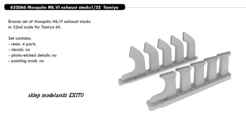 Go to product EDUARD 632066 - 1:32 Mosquito Mk.VI exhaust stacks