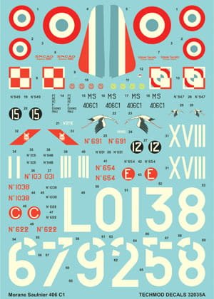 Go to product TECHMOD 32035 - 1:32 Morane Saulnier MS.406C.1 w/canopy mask