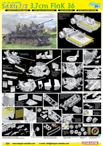 DRAGON 6541 - 1:35 Sd.Kfz 7/2 3.7cm Flak 36