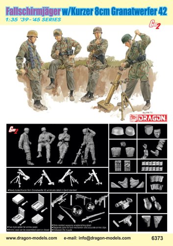 Go to product DRAGON 6373 - 1:35 Fallschirmjager w/Kurzer 8cm Granatwerfer42