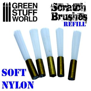 GREEN STUFF 1654 - Scratch Brush Refill - Soft Nylon 5 pcs