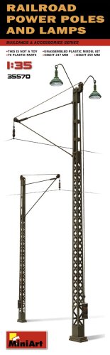 Go to product MINIART 35570 - 1:35 Railroad power poles and lamps