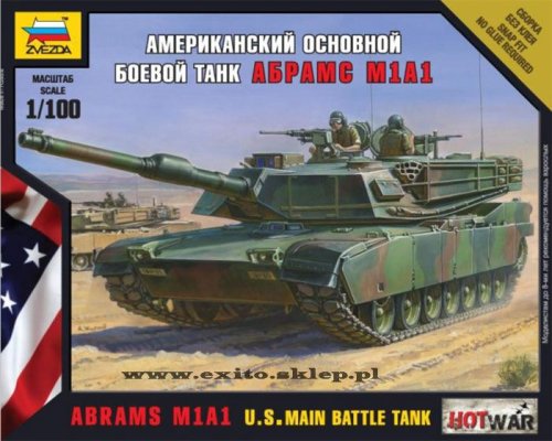 Go to product ZVEZDA 7405 - 1:100 M1A1 Abrams - U.S.Main Battle Tank - Hot War Series
