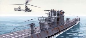 MIRAGE 40043 - 1:400 U-875 typ U-IX D2 Turm II + wiatrakowiec Fa-330