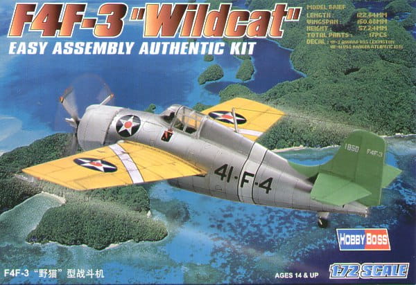 Go to product HOBBY BOSS 80219 - 1:72 F4F-3 Wildcat