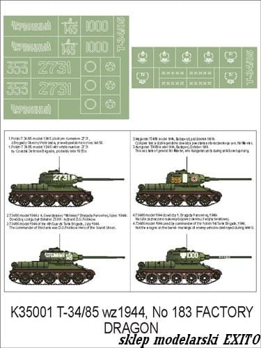 Go to product MONTEX K35001 - 1:35 T-34/85