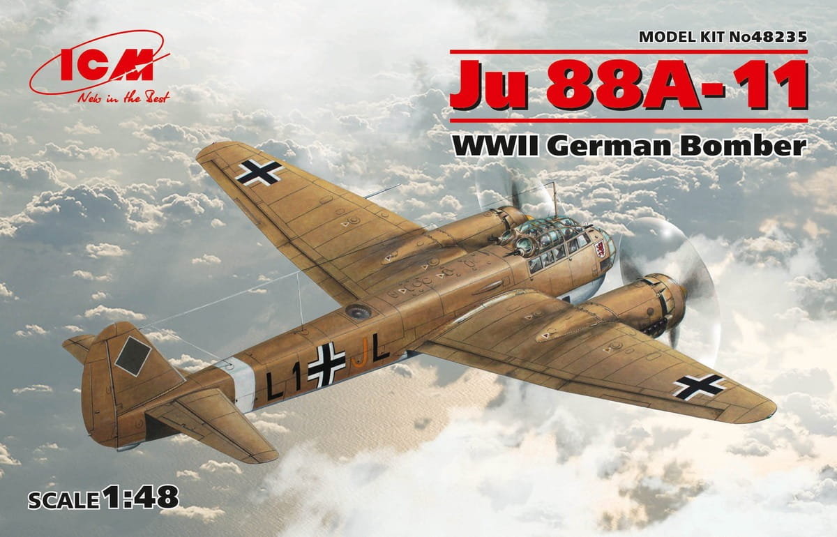 Go to product ICM 48235 - 1:48 Junkers Ju 88A-11 WWII German Bomber