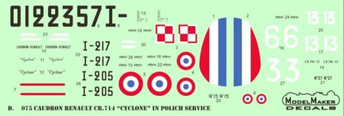 Go to product MODELMAKER D48075 - 1:48 Caudron Renault CR-714 Cyclone in Polish service