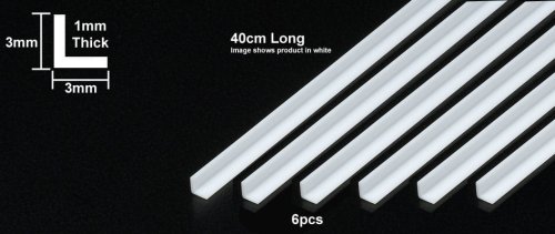 Go to product TAMIYA 70204 - Plastic Beams 3mm L-Shaped - Clear 6pcs x 40 cm
