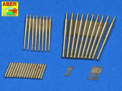 Go to product ABER 1:350L-52  - 1:350 Set of barrels 203mm x 10, 127mm x 8, 25mm x 8, 13mm x 4 for Japan Heavy Cruiser Mogami (1942)