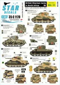 STAR DECALS 35-C1170 - Sherman Mk III in 1943. British Sherman tanks in North Africa.