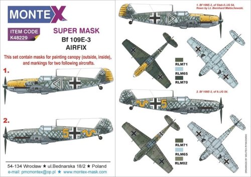 Go to product MONTEX K48229 - 1:48 Messerschmitt Bf 109E-3