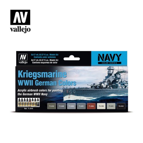 Go to product VALLEJO 71615 - Kriegsmarine WWII German Colors - Model Air Set
