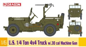 DRAGON 75050 - 1:6 U.S. 1/4 Ton 4x4 Truck w/.30 cal Machine Gun
