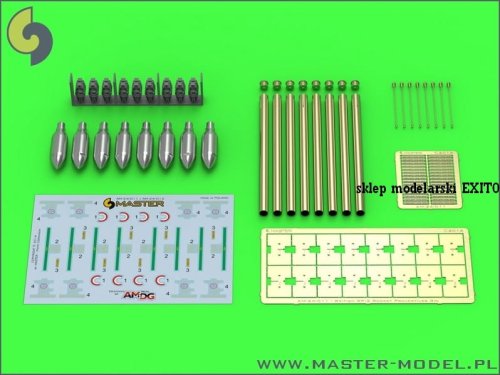 Go to product MASTER AM-24-011 - 1:24 British RP-3 rockets with 60lb SAP warheads for early pylons Mk I