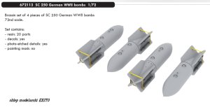 EDUARD 672113 - 1:72 SC 250 German WWII bombs