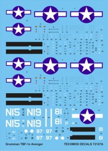 TECHMOD 72127 - 1:72 Grumman TBF-1c Avenger