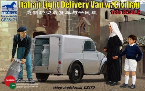 Go to product BRONCO CB 35171 - 1:35 Italian Light Delivery Van w/Civilian