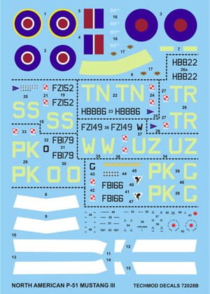 Go to product TECHMOD 72028 - 1:72 North American P-51 Mustang III