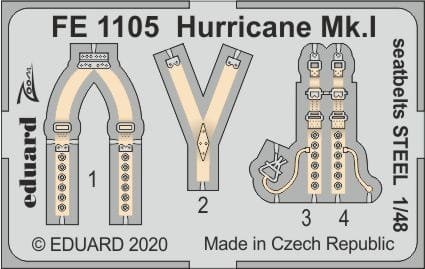 Go to product EDUARD FE1105 - 1:48 Hurricane Mk.I seatbelts - Steel