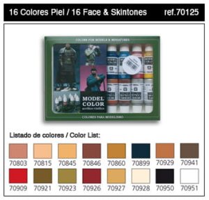VALLEJO Model Color Set 70125 - Face & Skintones