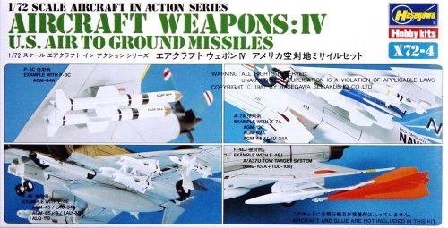 Go to product HASEGAWA X7204 - 1:72 U.S.Aircraft Weapons IV - Air to Ground Missiles