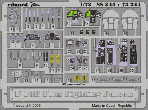 Go to product EDUARD SS244 - 1:72 F-16B Plus