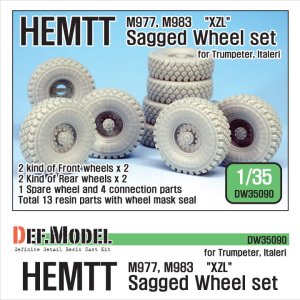 DEF MODEL DW35090 - 1:35 US HEMTT M977 M983 XZL Sagged Wheel set