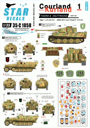 Go to product STAR DECALS 35-C1058 - 1:35 Courland / Kurland # 1. Tigers and Halftracks.