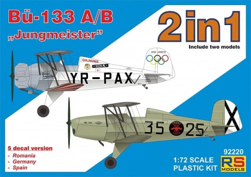 Go to product RS MODELS 92220 - 1:72 Bucker Bu-133 A/B Jungmeister 2 in 1 (include 2 models)