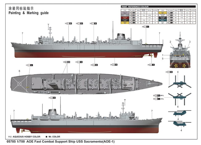 Go to product TRUMPETER 05785 - 1:700 AOE Fast Combat Support Ship USS Sacramento (AOE-1)
