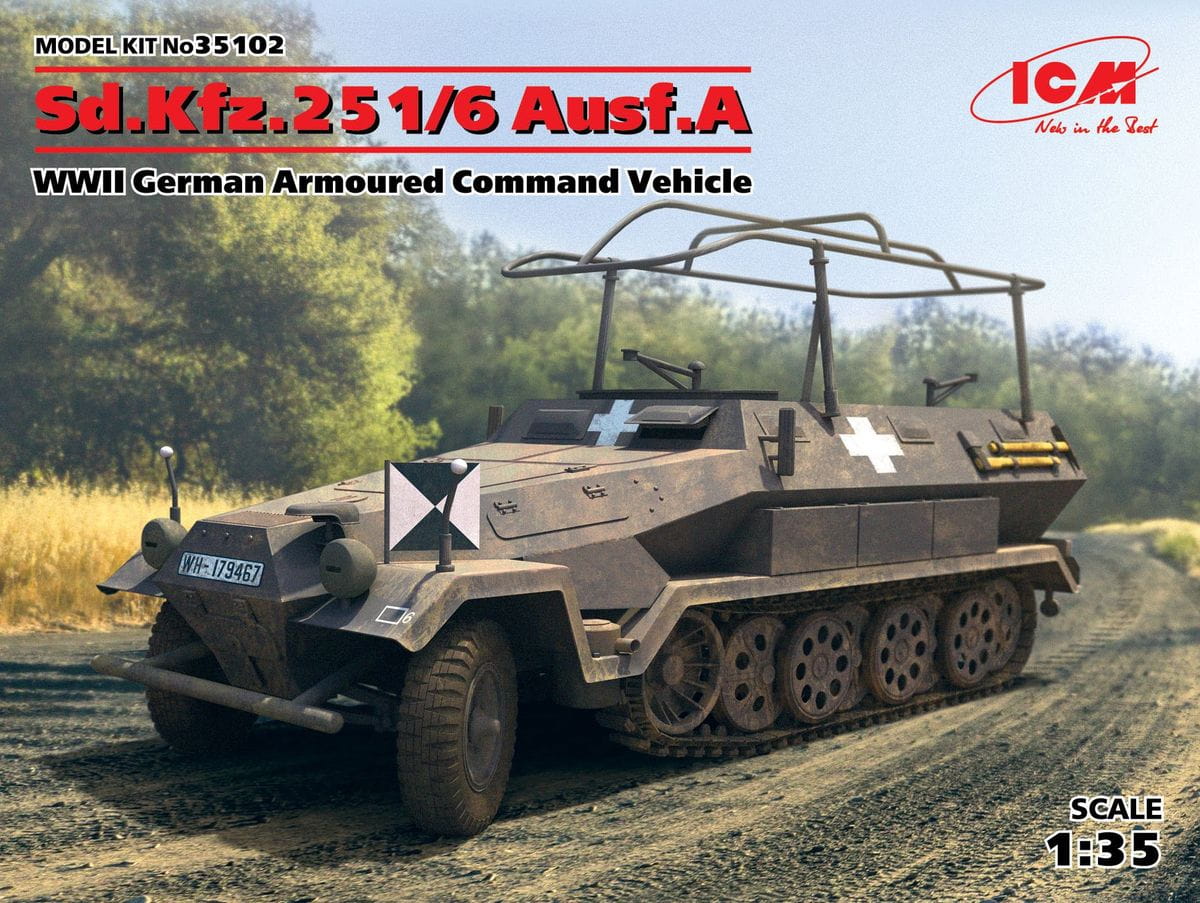 Go to product ICM 35102 - 1:35 Sd.Kfz.251/6 Ausf.A WWII German Armoured Command Vehicle