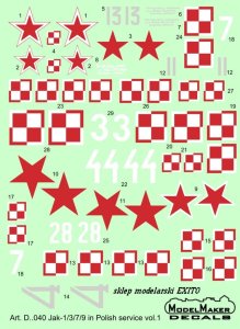 MODELMAKER D72040 - 1:72 Yak-1/3/7/9 in Polish service vol.1