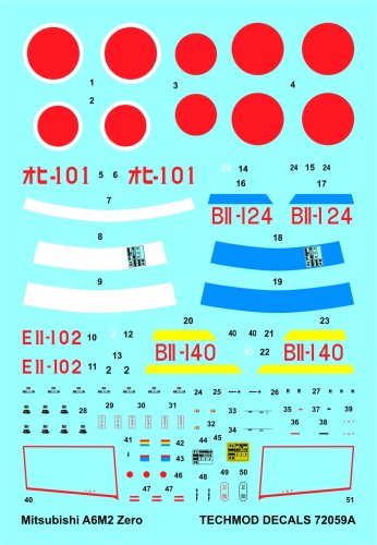 Go to product TECHMOD 72059 - 1:72 Mitsubishi A6M2 Zero