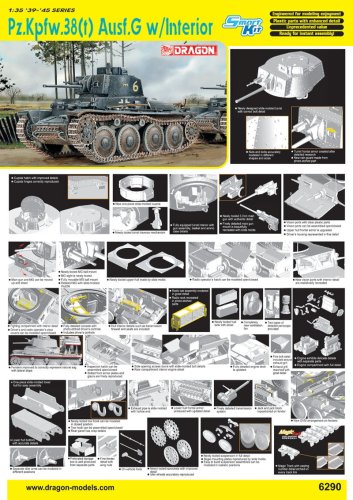 Go to product DRAGON 6290 - 1:35 Pz.Kpfw.38(t) Ausf.G w/Interior