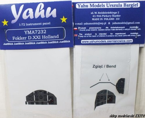 Go to product YAHU YMA7232 - 1:72 Fokker DXXI Dutch - Instrument Panel