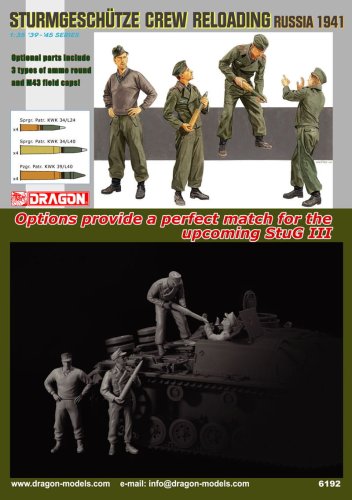 Go to product DRAGON 6192 - 1:35 Sturmgeschutze Crew Reloading Russia 1941