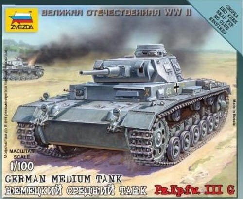 Go to product ZVEZDA 6119 - 1:100 German Medium Tank Pz.Kpfw III G
