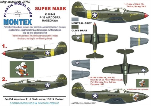 Go to product MONTEX K48141 - 1:48 P-39 Aircobra