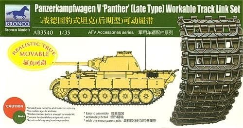Go to product BRONCO AB 3540 - 1:35 Panther Late Type Workable Track Link Set
