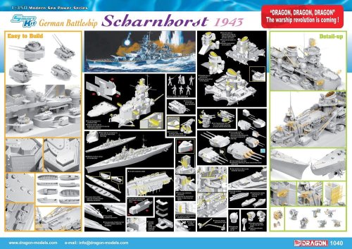 Go to product DRAGON 1040 - 1:350 German Battleship Scharnhorst