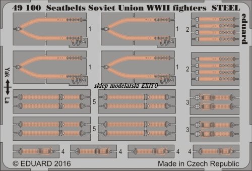 Go to product EDUARD 49100 - 1:48 Seatbelts Soviet Union WWII fighters - Steel