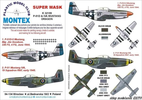 Go to product MONTEX K32159 - 1:32 P-51 D & IVA Mustang