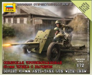 ZVEZDA 6112 - 1:72 Soviet 45-mm Anti-tank Gun with Crew