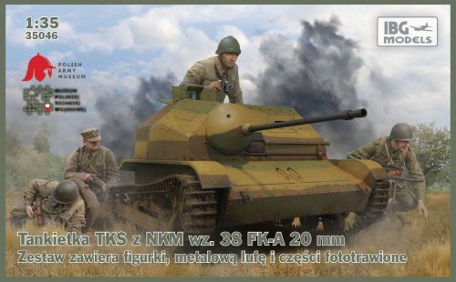 Go to product IBG 35046 - 1:35 Tankietka TKS z NKM w.38 FK-A 20 mm