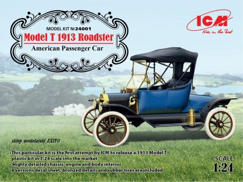 Go to product ICM 24001 - 1:24 Model T 1913 Roadster  American Passenger Car