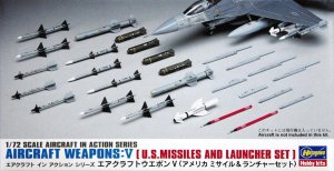 HASEGAWA X7209 - 1:72 U.S.Aircraft Weapons V - Missiles and Launcher Set