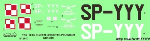 Go to product MODELMAKER D72077 - 1:72 Yak-18 SP-YYY in Muzeum Lotnictwa Polskiego Kraków