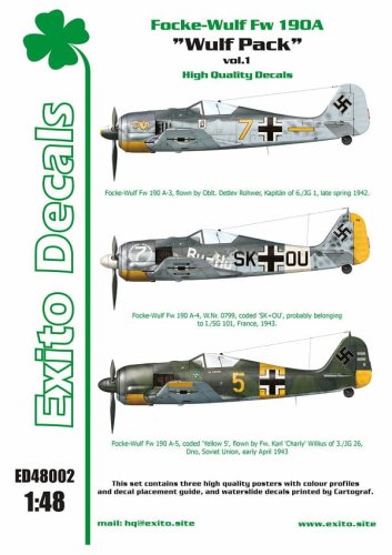 Go to product EXITO DECALS ED48002 - 1:48 Wulf Pack vol.1 - Focke-Wulf Fw 190A