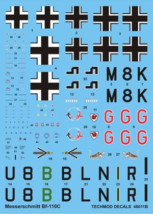 Go to product TECHMOD 48011 - 1:48 Messerschmitt Bf-110C